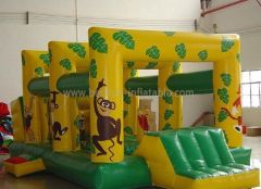 Jungle Bouncer With Small Slide Inflatable Bouncer Combo