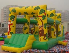 Jungle Bouncer With Small Slide Inflatable Bouncer Combo