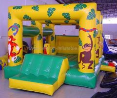 Jungle Bouncer With Small Slide Inflatable Bouncer Combo