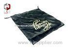 Square Black Silk Pouch Satin Drawstring Bag For Gift Packaging