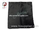 200g Matte Black Satin Drawstring Bag For Book , 200 * 250mm