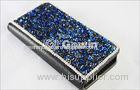 Diamond-studded PC cell phone case , blue and personalised