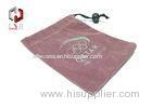 Pink Velvet Drawstring Bag , Olympic Pouch For Mascot 140 * 120mm