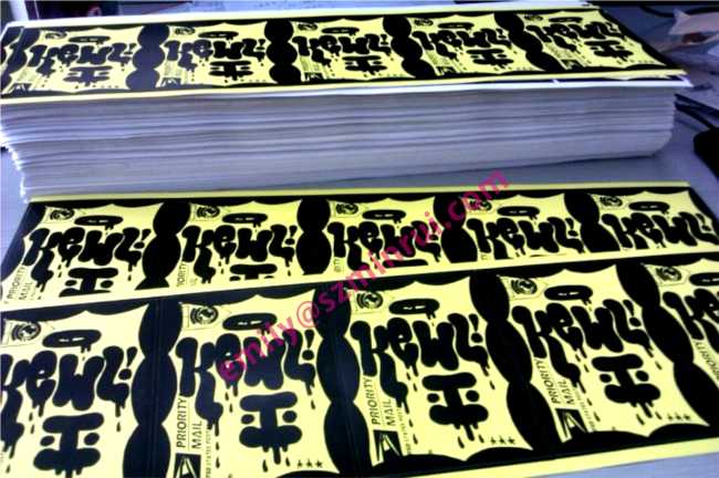 Custom Eggshell Stickers on Yellow Destructible Label Papers,Yellow 8x11cm Eggshell Labels For Artist&Graffiti Writer