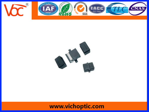 black plastic MPO Optical Fiber Adaptor