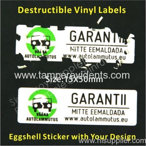 Destructive Safety Labels with Stong Adhesive