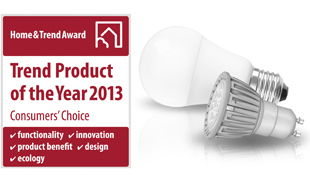 Home & Trend Award 2013 for two LED SUPERSTAR lamps from OSRAM