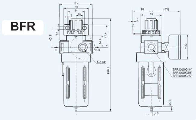 BFR 4000 filter regulator lubricator air filter combination Airtac type