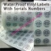 Water Proof Ploester Vinyl Labels