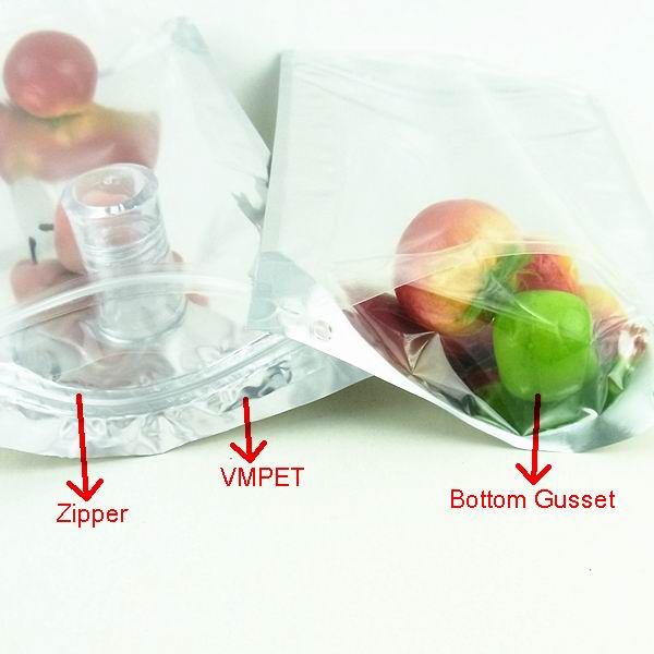 one-side clear stand up aluminum coffee tea bags