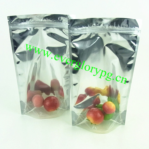 one-side clear stand up aluminum coffee tea bags