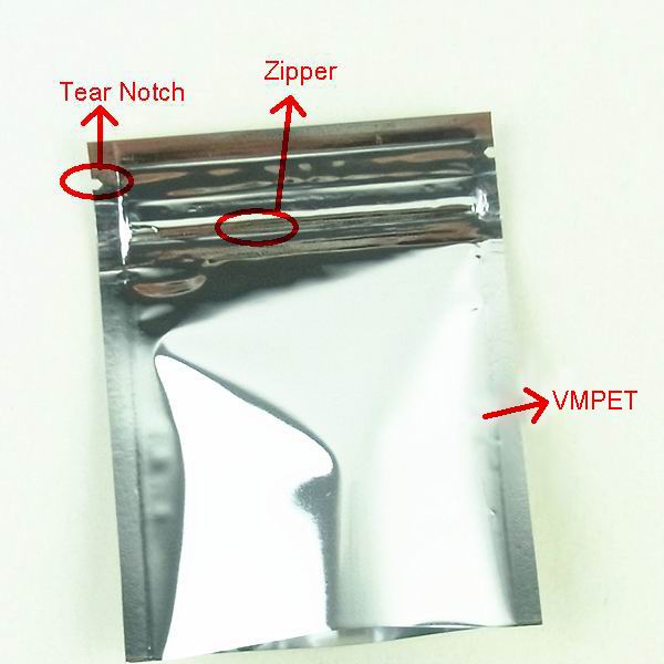 mini tea aluminum foil bags zipper on top