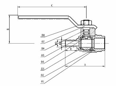 Two-piece Brass Pex Ball Valve