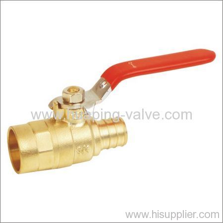 Two-piece full port brass pex ball valve