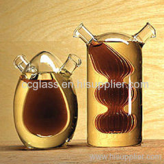 Hand Made Glass Oil and Vinegar Bottles