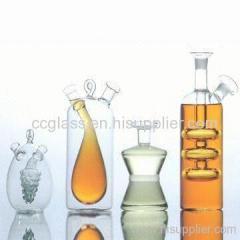 Hand Made Glass Oil and Vinegar Bottles