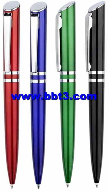 Promotional plastic ballpen with metal accessories