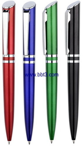 Promotional plastic ballpen with metal accessories