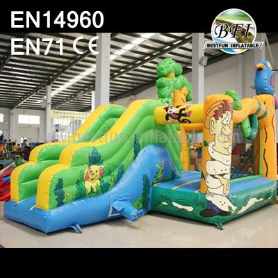 Jungle Inflatable Bouncer Slide