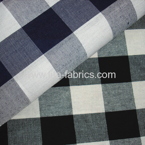 Polyester and cotton blended checks fabric 