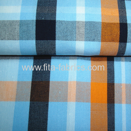 Yarn-dyed poplin woven fabric