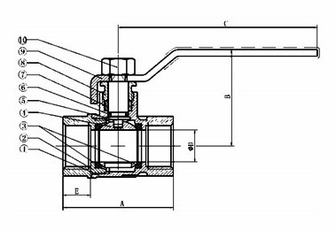 Nickle Plating Brass Ball Valve