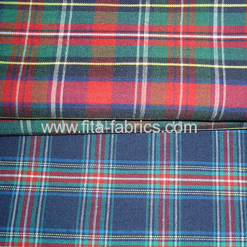 Polyester and cotton yarn-dyed poplin woven fabric