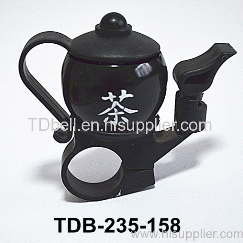 Novelty black teapot bicycle bell