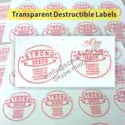 Transparent Destrucitble Brittle Breakaway Labels