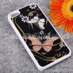 Butterfly Pattern Diamond Plastic Hard Case For iPhone 5