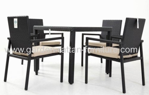 Outdoor rattan garden dining room set 4 chair 1 table 