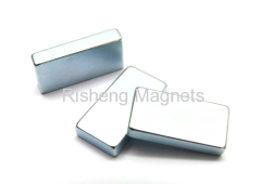 N48H Grade Neodymium Block Magnets with White Zinc Coating