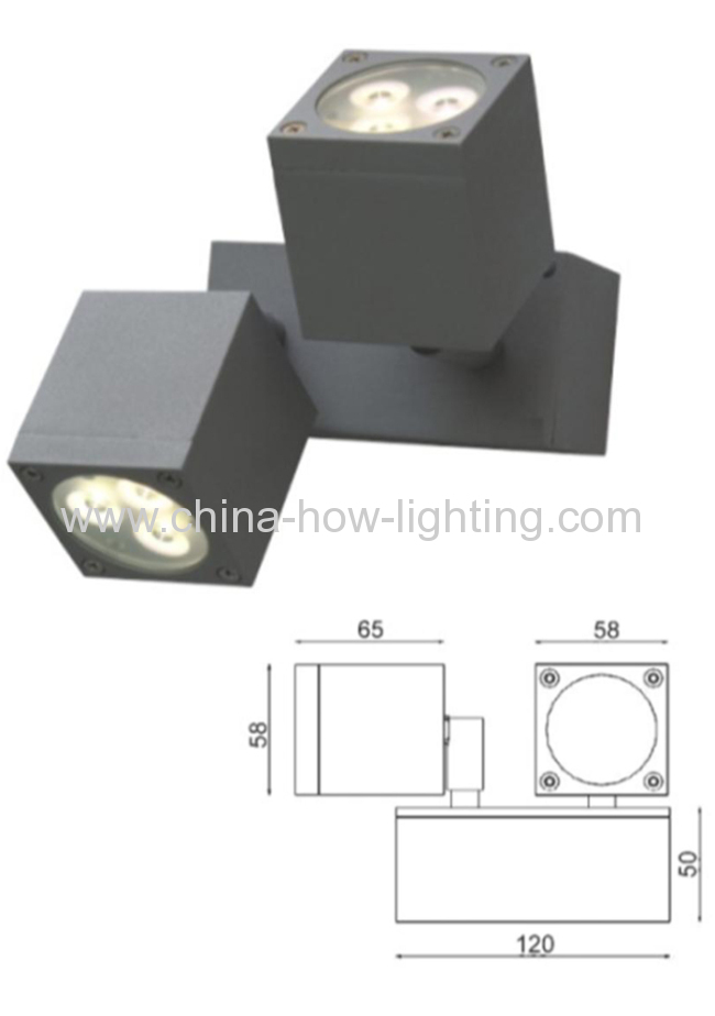 LED Outdoor Wall Light 6W2 Heading Lighting