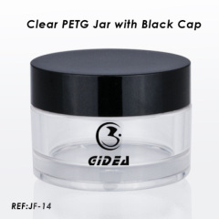 Clear PETG cosmetic jar with various size