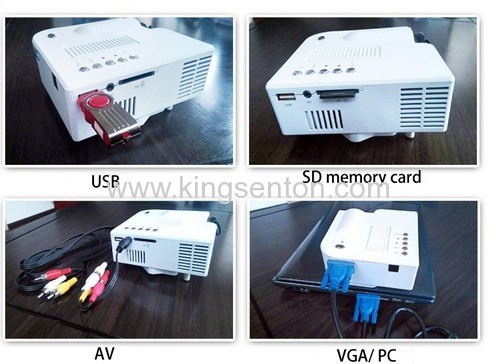 very cheap projectors support SD/MMC/HDMI/USB for personal entertainment