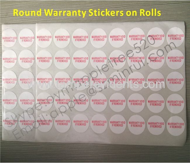 Simple Destructive Warranty Stickers,Printed Red Ink On White Eggsell Sticker,Warranty VOID If Removed Sticker 