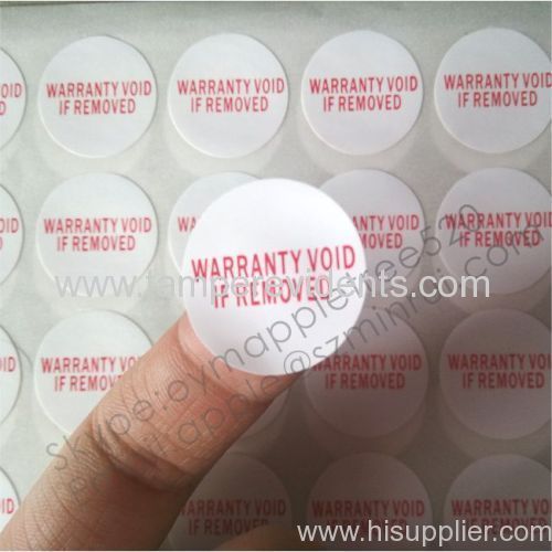 Printed Red Ink On White Eggsell Sticker