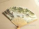 Japanese / Chinese Silk Wedding Ceremony Fans , Wooden Gift Fan Offset Printing