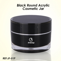 Black Round Acrylic Cosmetic Jar with lids