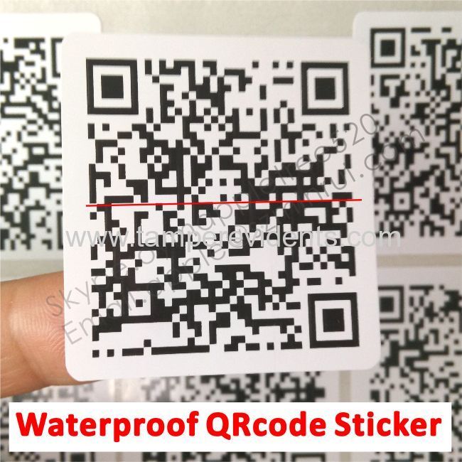 Custom White PET Vinyl Stickers,2x2cm Durable PET QRcode Label,QRcode Stickers Placed Onto Membership Cards 