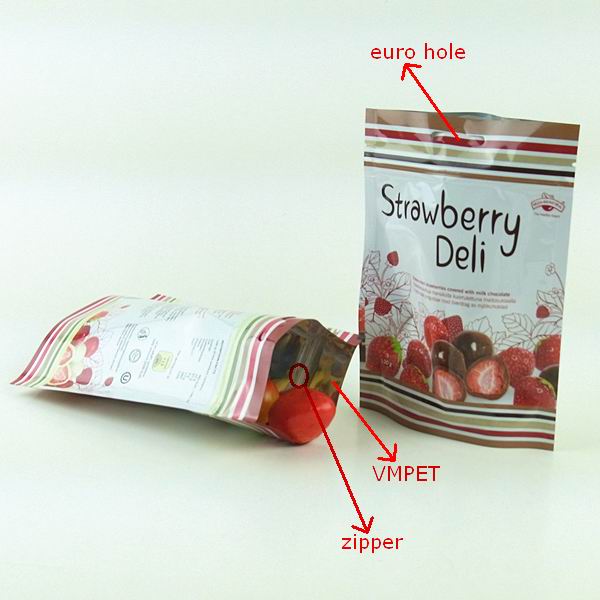 aluminum foil Food Packing Stand up Zipper Bags