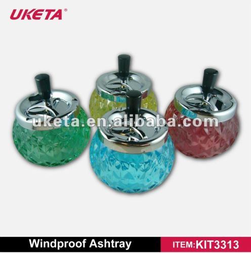 Glass and Iron Windproof Ashtray