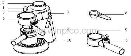 4-Cup Steam Espresso Machine