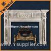 Stone Carved Marble Indoor Fireplace Mantel Elegant For Decoration