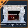 Marble White Fireplace Mantel Hand Carving Indoor Free Standing