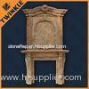 Modern Yellow Travertine Fireplace Mantel Hand Carved For Decorative