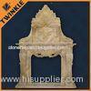 Yellow Craved Travertine Fireplace Mantel / Simple Fireplace Surrounds