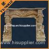 Natural Stone Travertine Fireplace Mantel , Unique French Fireplace