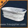 Comfortable White Natural Stone Tub With Free Standing Hand Craved
