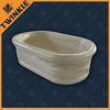 Beige Round Natural Stone Tub Soaking Hand Carved Polished Marble